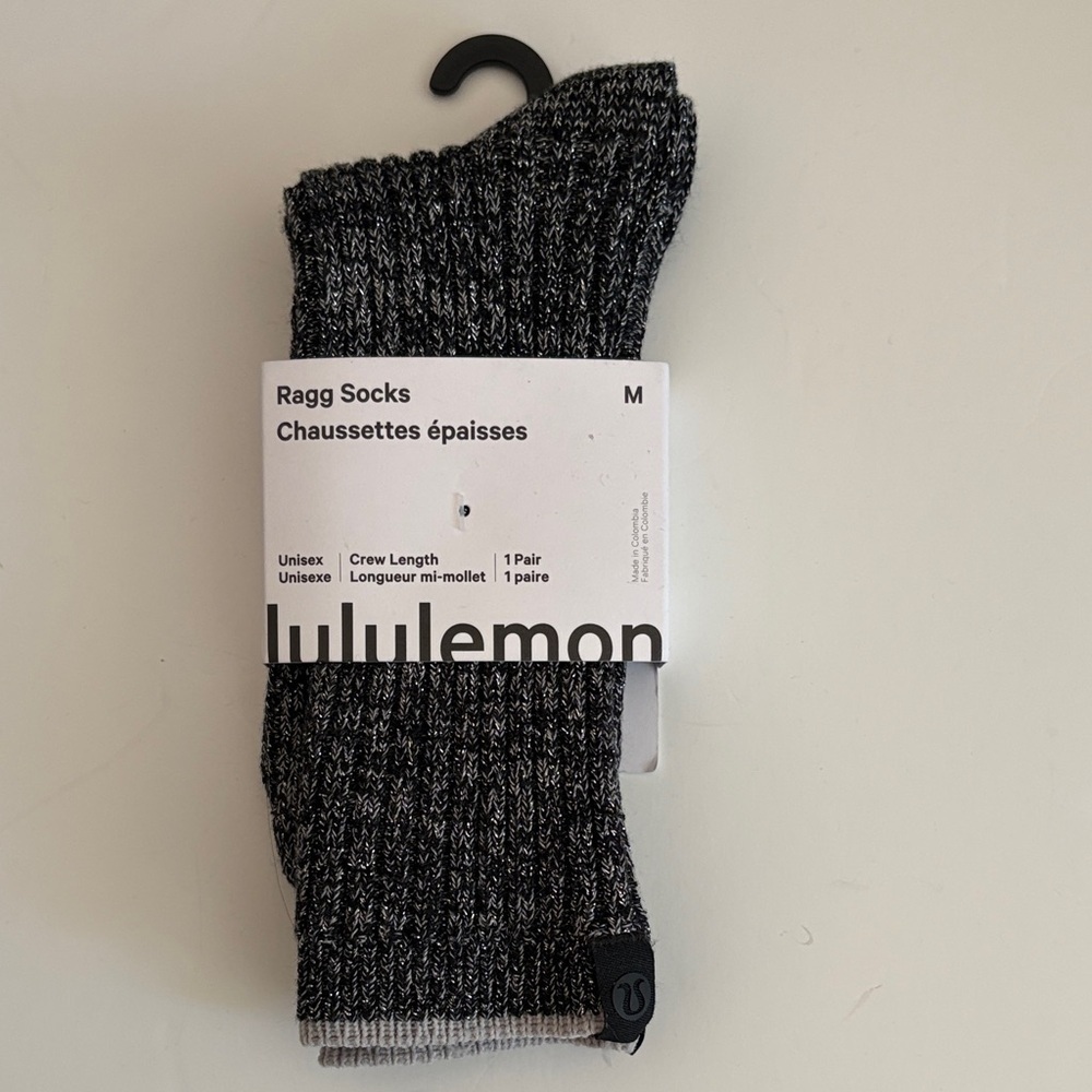 lululemon Athletically Ragg Socks BMUT/SILD -Medium NWT